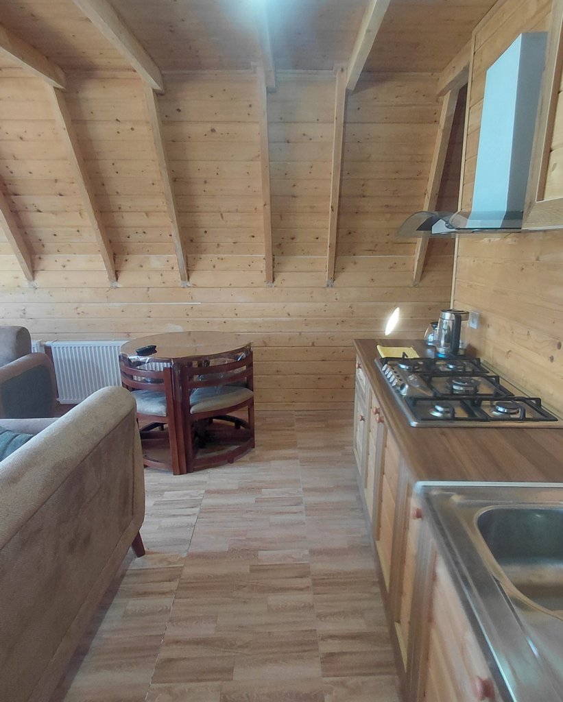 کلبه یک خوابه چوبی روشن