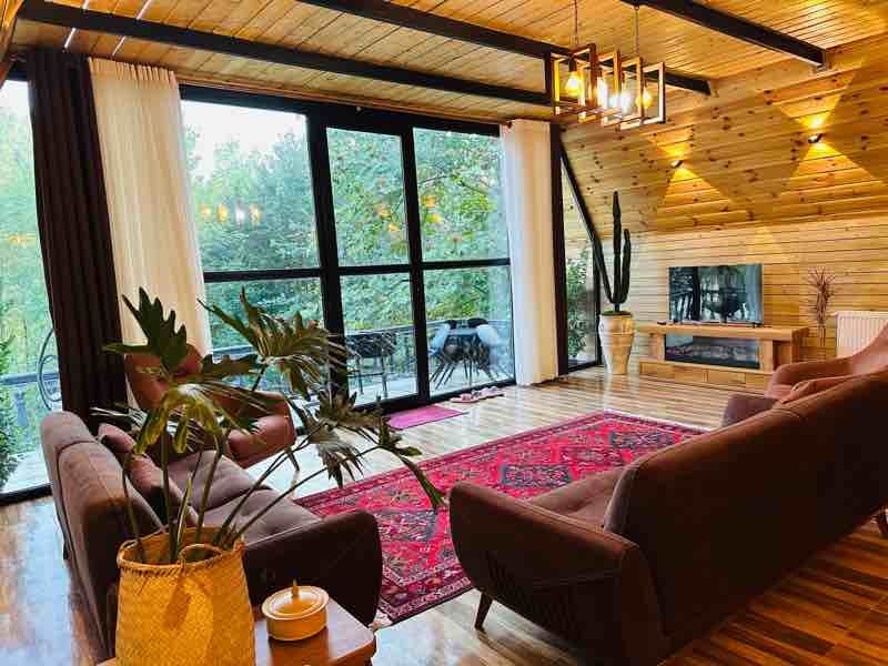 کلبه دوخوابه چوبی زوریخ - سالن نشیمن