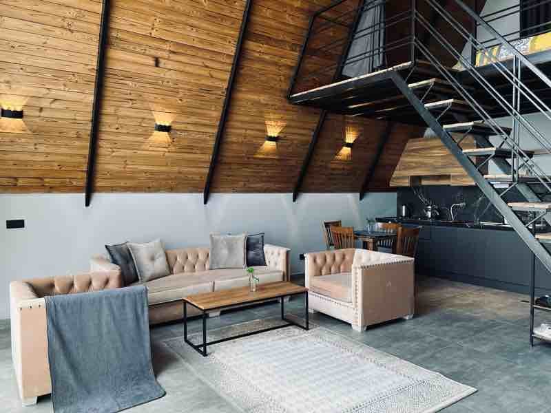 کلبه یک خوابه سوئیسی لونا واحد باران - پذیرایی