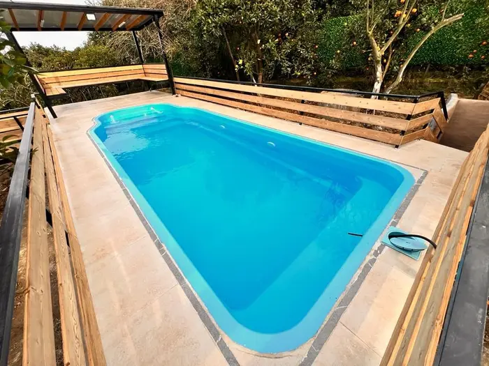 کلبه دوخوابه استخردار چوبی اربکله