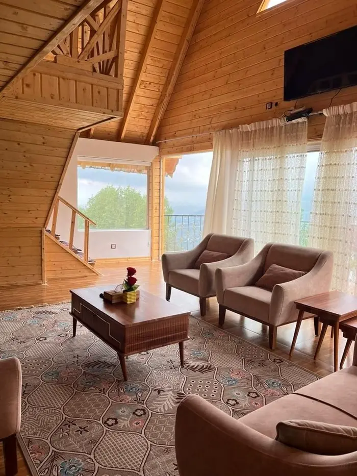 کلبه دوخوابه جنگلی جکوزی دار بارگاه