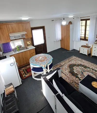 کلبه یک خوابه چوبی بامبو