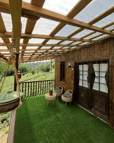 کلبه یک خوابه چوبی بامبو