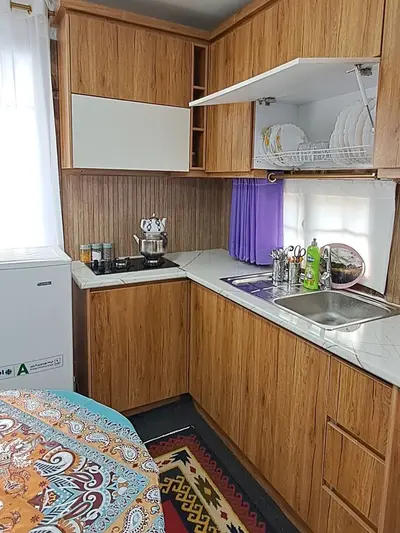 کلبه یک خوابه چوبی بامبو