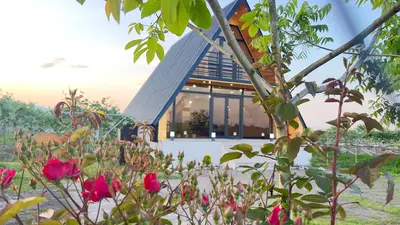 کلبه دوخوابه سوئیسی قصر چوب