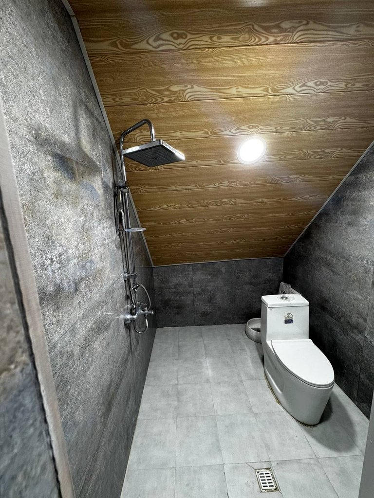 کلبه دوخوابه سوئیسی سقف آبی