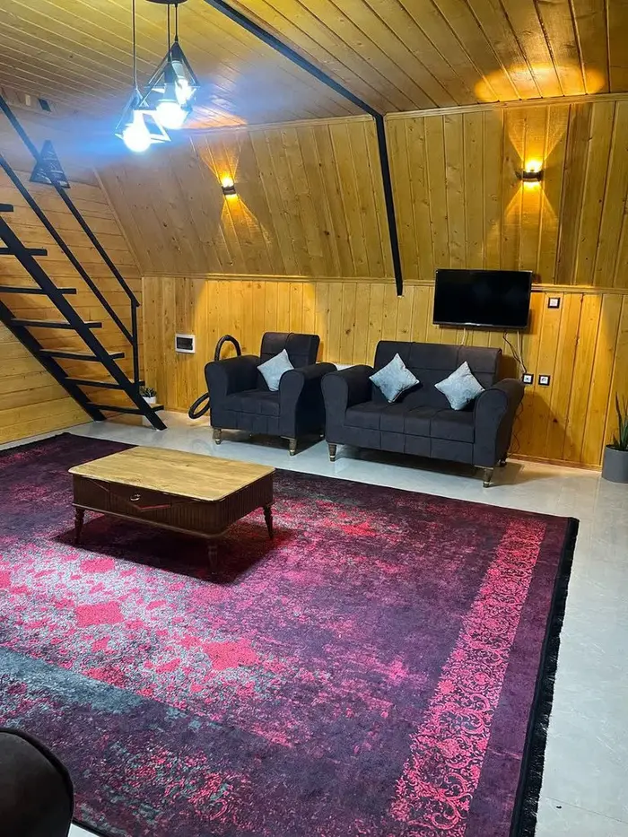 کلبه دوخوابه سوئیسی لب رودخانه برکه