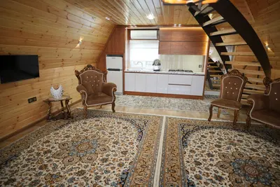 کلبه دوخوابه دوبلکس چوبی بهشت گیلان