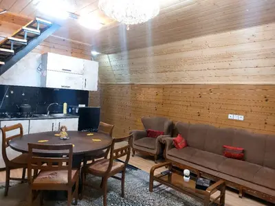 کلبه دوخوابه سوئیسی دوبلکس جکوزی دار آجری