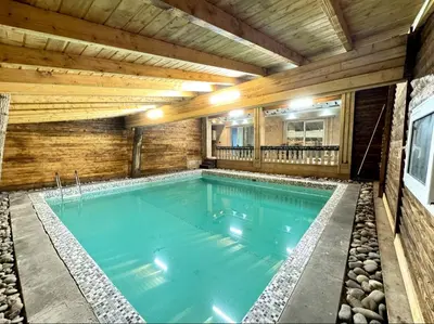 ویلا دوخوابه جنگلی استخردار آبگرم رویایی